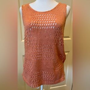 Alberto Makali NY Beautiful Tank Top Size S
Open Knit Front Sheer Back Sequin